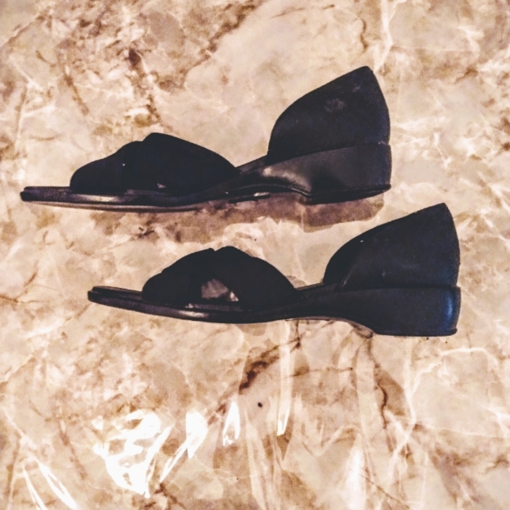 Vtg. Cabin Creek Women's Black Sandals 9M - Picture 4 of 9